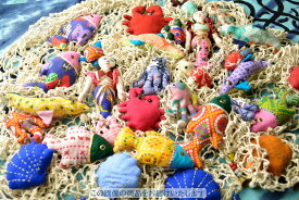 【ワケアリ：一部色移りあり】壁飾り フィッシュネット 人魚と海の仲間たち HWH-1102