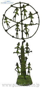 インド先住民族ドクラの鋳造工芸品 カルマの木 トゥリー・オブ・ライフ MTB-2055