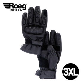 ローグ■バックス パンチングレザーグローブ ブラック 【3XLサイズ】 Roeg Bax glove BLACK ハーレー