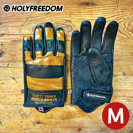 ホーリーフリーダム■ バイク用 ダルトン グローブ イエロー 【Mサイズ】 HolyFreedom DALTON YELLOW CE motorcycle glove 手袋 本革 牛革 スマホ タッチスクリーン タッチパネル メンズ