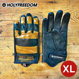 ホーリーフリーダム■ バイク用 ダルトン グローブ イエロー 【XLサイズ】 HolyFreedom DALTON YELLOW CE motorcycle glove 手袋 本革 牛革 スマホ タッチスクリーン タッチパネル メンズ