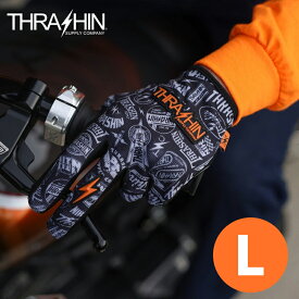スラッシンサプライ■ステルスグローブ ロゴ グレー＆オレンジ 【Lサイズ】 Thrashin Supply Logo - Stealth - Grey and Orange L SV1-28-10
