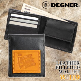 デグナー■2つ折りレザーウォレット ブラック-イエロー W-119 DEGNER LEATHER BILLFOLD WALLET