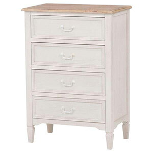 \ページ限定・カードケース付/ ハイチェスト 幅60cm 【送料無料】完成品【ブロカントシリーズ チェスト ホワイト MCH-7320WH】 箪笥 引き出し付き