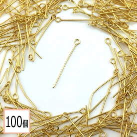 ＼＼お買い物マラソン全品P10倍／／ 9ピン ゴールド 3.0cm 100本 ニッケルフリー 金具 アクセサリーパーツ ハンドメイド 材料 パーツ 問屋 専門店