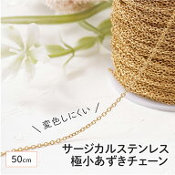【毎日発送】【サージカルステンレス 316 】 あずきチェーン ゴールド サイズ極小 50cm 切り売り ネック…