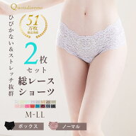 2枚セット 総レースショーツ ノーマル ボックス M L LL レディース 下着 パンツ