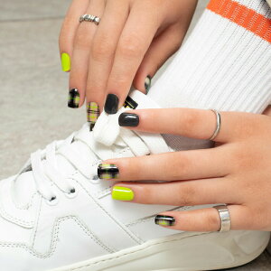 esshimo GbV[ Fit Fix gel nail Black Neon Check ubNlI`FbN \邾 d GVJlC nh WFlCV[ fUClC lCXebJ[ sss
