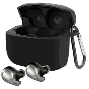 Geekria �V���R�� �J�o�[ �݊��� �J�o�[ Jabra Elite Active 65t �Ή� True Wireless Earbuds �[�d�P�[�X�[�d�P�[�X�J�o�[ �O���J�o�[ �L�[�z���_�[�t�b�N�t���A�[�d�|�[�g�A�N�Z�X�\ (Black)