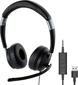 �G���R�� �w�b�h�Z�b�g �L�� USB�ڑ� �܂肽���ݎ� �}�C�N�~���[�g�@�\�t�� 40mm�h���C�o �����p [�f���A���}�C�N�m�C�Y���_�N�V�����ŎG�����J�b�g] �u���b�N HS-HP101UNCBK