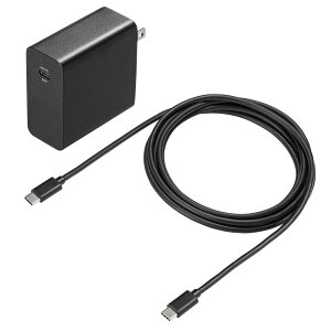 �T�����T�v���C USB PD 65W AC�[�d�� Type-C 1�|�[�g 2m�P�[�u���t �m�[�gPC/�^�u���b�g�Ή� PPS�Ή� �u���b�N ACA-PD91BK