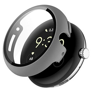 Google Pixel Watch 2/Pixel Watch 1 �p �P�[�X �ی� �K���X�t�B���� ��̌^ PC+TPE�ގ� ��d�\�� �S�ʕی� �����^ ���ϋv �����ȒP �ϏՌ� �����ߗ� �w��h�~ ���h�~ �J�o�[ (�O���[)