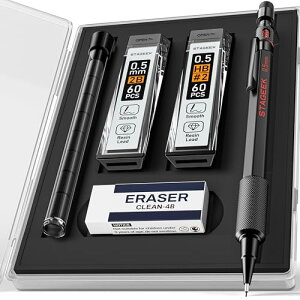 STAGEEK �����������V���[�y���Z�b�g 0.5mm ���}�p�V���[�v�y���V�� HB��2B�֐c 4B�����S�� �ւ������S���L���b�v�t�� ����~�߃O���b�v ���[�P�[�X���� ���} �X�P�b�` �׋� �d���p�ɍœK