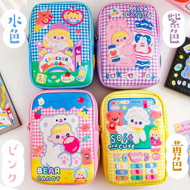 【当日出荷】 ポーチ スマホ 充電器 大容量 たっぷり収納 文房具入れ 入学祝い milkjoy マルチポーチ かわいいポーチ メイクポーチ 化粧ポーチ 可愛いポーチ 小物入れ マチあり 可愛い 高校生　中学生 小学生 学生ケーブルが通せちゃう縦型ポーチ♪（全4種） 雑貨