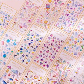 【即日出荷】 デコレーション 韓国 シール きらきら キラキラ ぷっくりシール デコ 可愛い かわいい 手帳 スマホ ミニサイズ ステッカー 女の子 小学生 中学生 学生 スケジュール 可愛い 全8種