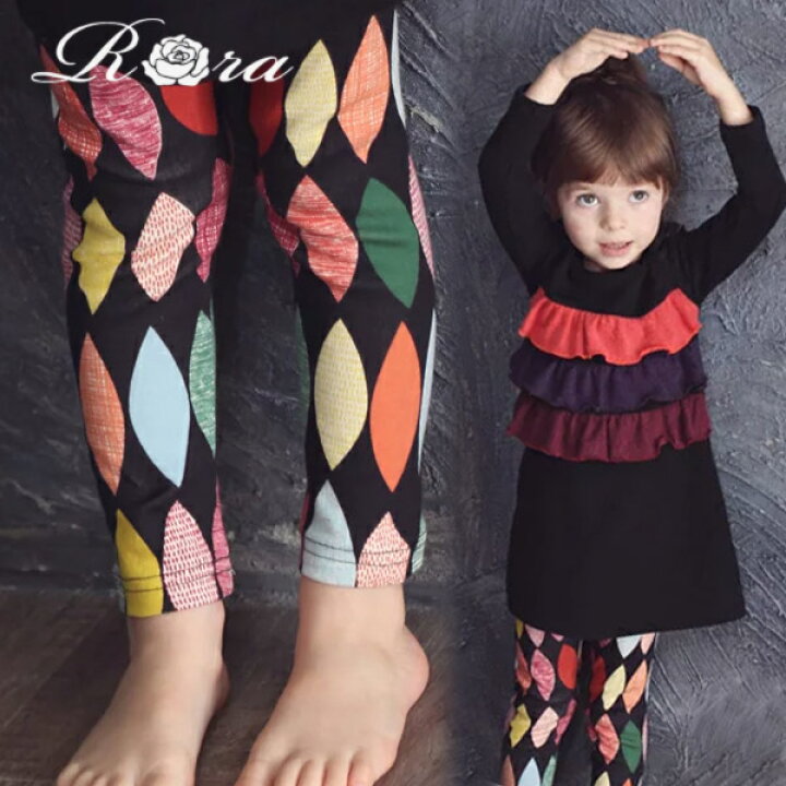楽天市場 子供服rora ダイヤレギンス 子供 レギンス カラフル 女の子 柄物 北欧テイスト レトロ 可愛い キッズ スパッツ おしゃれ 人気 ストレッチ 10分丈 コットン 柄レギンス 総柄 子供服 90 100 110 1 130 140 子供服 ピンクキャット