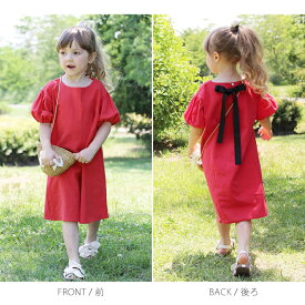 [ 夏ワンピ10％OFF 5420→4878円 / 楽天1位/TVドラマ着用] 子供服Rora ナチューラ ワンピース ポケット付き 子供服 女の子 ベージュ レッド 赤 ワンピース 100 110 120 130 140 150 半袖 リネン 春 夏 服 夏服 キッズ バックリボン シンプル