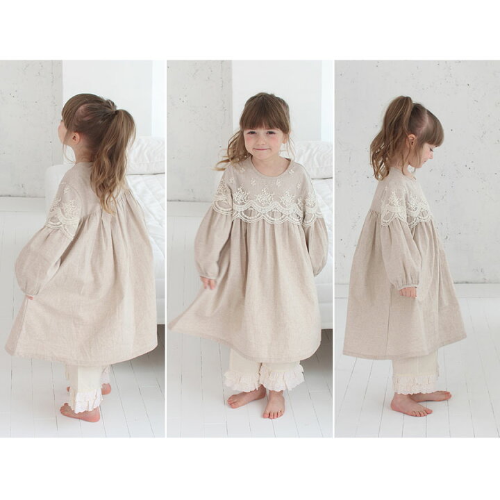 楽天市場 子供服rora ドルミール パジャマ ドレス キッズ パジャマ 女の子 子供 かわいい 長袖 ワンピース フリル 上品 レース 子供服 ルームウェア ナチュラル ベージュ 綿100 春 100 110 1 130 140 150 Cm 子供服 ピンクキャット