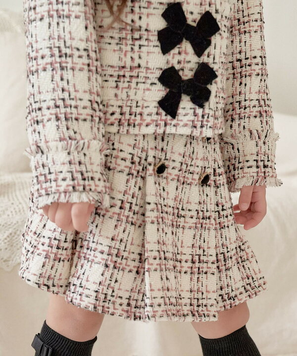 楽天市場】[楽天1位] 子供服Rora レトロ ツイード スーツ スカート  