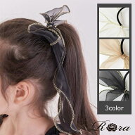 【楽天1位】子供服Rora ハンク ロングリボン ヘアゴム キッズ ヘアアクセサリー リボン 子供用 シンプル …