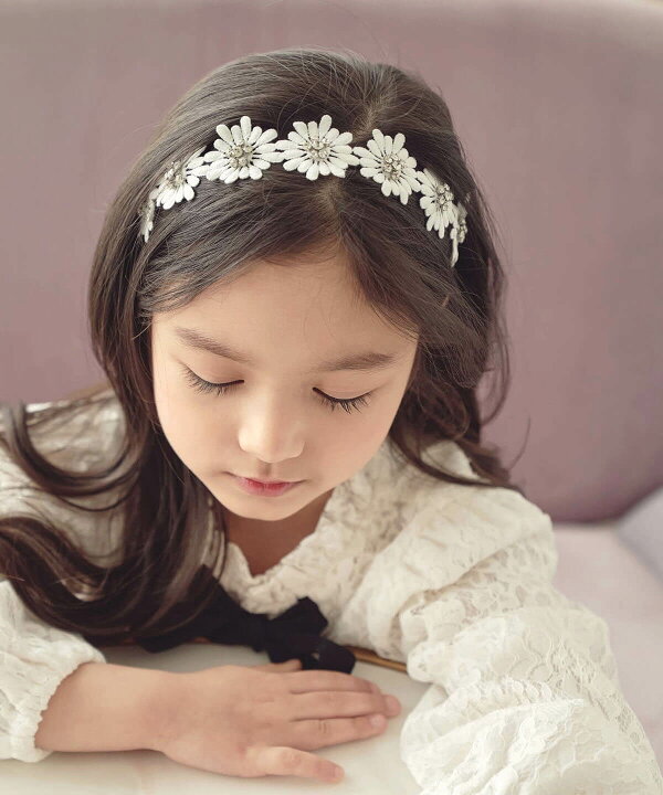 市場 子供服rora ナチュラル ブランド 子供 フォーマル クレオ カチューシャ ヘアアクセサリー 可愛い キッズ 花 女の子 ヘッドドレス