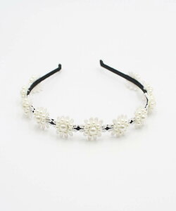 Rora エリザベス カチューシャ お花 レース パール 髪飾り ヘッドドレス 子供 女の子 レディース フォーマル 可愛い おしゃれ ピアノ発表会 入園式 卒園式 入学式 七五三 子ども用アクセサリ