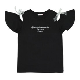 通販限定 肩出し リボン Tシャツ 6961K プチプラ 子供服 肩開き 小学生 お出かけ かわいい 中学生 キッズ ジュニア 女の子 PH PINKHUNT ピンクハント