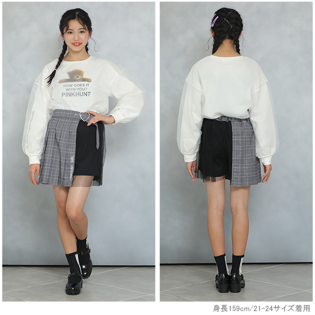 靴下 フットウェア New Pinkhunt ピンクハント シースルー 完売 ファッション かわいい 韓国子供服 服 小学生 ロゴソックス5074 中学生
