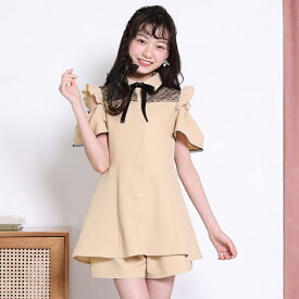 【40％OFF アウトレットSALE】通販限定 肩あきチュニック セットアップ 8233K キッズ ジュニア 女の子 PH 小学生 お出かけ かわいい おしゃれ 中学生 Cuugal 6月号 掲載 PINKHUNT ピンクハント【肌みせ】