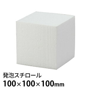 発泡スチロール 100×100×100mm 1個入 / スチロール 発泡 スチレン 立体 立方体 さいころ サイコロ 模型 展示 無地 未着色 加工 白 ホワイト 素材 材料 夏休み 冬休み 自由工作 図工 ハンドクラフ