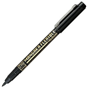 y|z ZIG CARTOONIST MANGAKA FLEXIBLE MEDIUM BLACK 1 / }K  ؂ ~y CXg fUC ^O hG L 莆 蒠 G G莆 G ޗ  痿 kuretake ꂽ |y