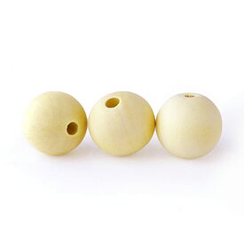 30mm 3個入 ナチュラルウッドビーズ 丸玉 【宅配便】