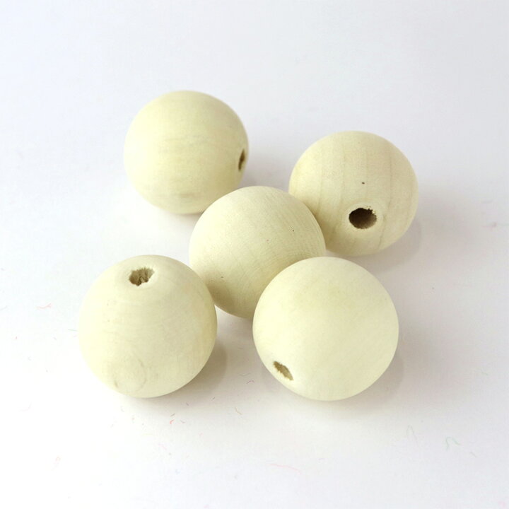 25mm 5個入 ナチュラルウッドビーズ 丸玉 【ゆうパケット対応】 | 手芸材料のお店 アンシャンテ工房