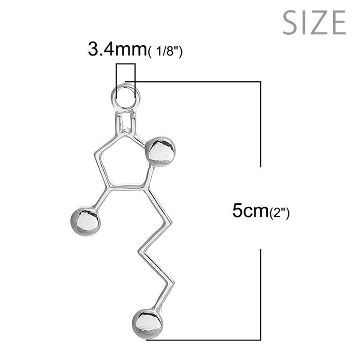 楽天市場 1個入 50mm mm メタルチャーム 分子式 化学式 チャーム ウィスキー シルバートーン 構造式 理系女子 リケジョ 化学 理系 ネックレス ペンダントトップ イヤリング ピアス アクセサリーパーツ ハンドメイド材料 金属パーツ ゆうパケット対応 手芸材料の