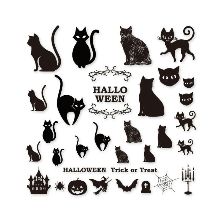 楽天市場 レジン封入用コラージュフィルム ハロウィン 黒猫 くろねこ クロネコ Blackcatハローウィン 飾り 透明シート 手作りグッズ 雑貨 ファッション 装飾 アロマワックスサシェ ハーバリウム ゆうパケット対応 手芸材料のお店 アンシャンテ工房