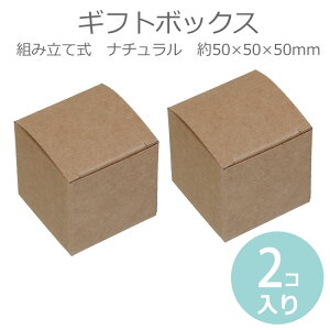 ギフトボックス 組み立て式 ナチュラル 50×50mm(2枚入) / 箱 小箱 クラフトボックス アクセサリーボックス box ラッピング 材料 備品 プレゼント 包装 ブラウン ナチュラル【ゆうパケット対