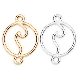 2�� ��28×20mm �S2�F �R�l�N�^�[�p�[�c �ۘg�̔g / �����b�L �⃁�b�L �g �C wave �}���� �S�[���h�J���[ ��F ���F ������ �y���_���g�`���[�� �l�b�N���X�`���[�� �A�N�Z�T���[�p�[�c�y�䂤