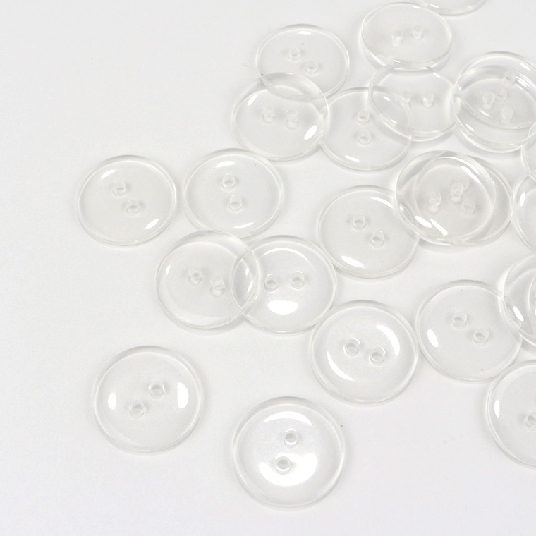 直径20mm アクリル ボタン 円形 クリア 2つ穴 穴2.1mm 20個入   アクリル ボタン 透明 ソーイング 裁縫 ハンドメイド材料