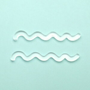 アクリル製 ディスプレイ小物 さざ波 小サイズ クリア 8×59mm 厚さ3mm 2個入 アンシャンテラボ / 撮影用小物 SNS インスタグラム Instagram 商品画像 ネット販売 展示 ハンドメイドアクセサリー 手