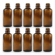 50ml 10本セット 遮光瓶 茶色 ドロッパー付 37 5mm×91.5mm Φ10.5mm / 遮光ビン ガラスボトル ガラス製 …