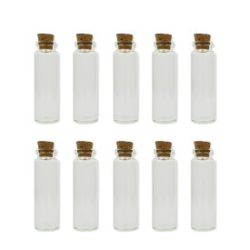 10個セット 22mm×70mm Φ12.5mm ガラス小瓶 コルク栓 / コルク瓶 ミニボトル 硝子ビン ガラスビン 素材入れ パーツ保管 ハンドメイド 材料 bottle 瓶【ゆうパケット対応】