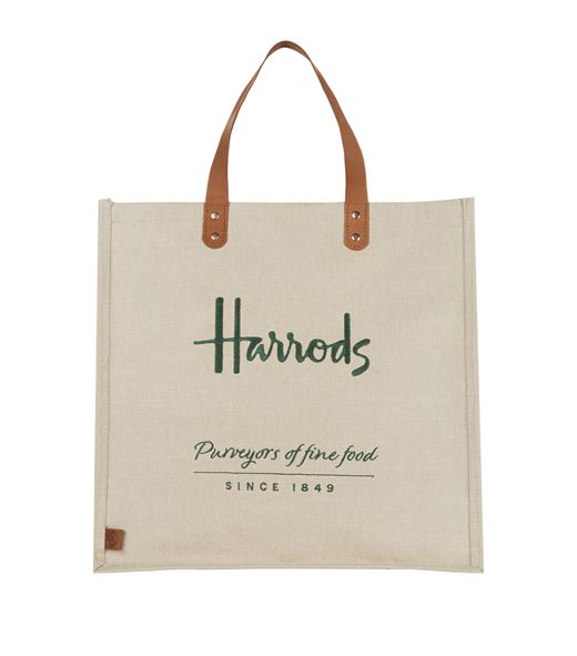 【送料無料】 [Harrods]ハロッズ トートバッグ 麻 ジュートバッグ jute grocery shopper bag [正規品] |  ピンクプードル