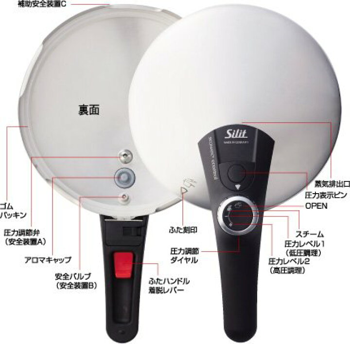 楽天市場】【送料無料】 シリット (Silit) シラルガン 圧力鍋 e 
