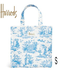 [Harrods] ハロッズ トートバッグ /ショッパー　トワル　ブルーS