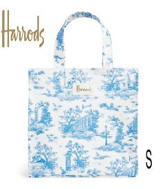 [Harrods] ハロッズ トートバッグ /ショッパー　トワル　ブルーS