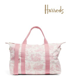 [Harrods] ハロッズ トートバッグ /ショッパー　トワル　トラベル　バッグ　ポーチ付　ピンク