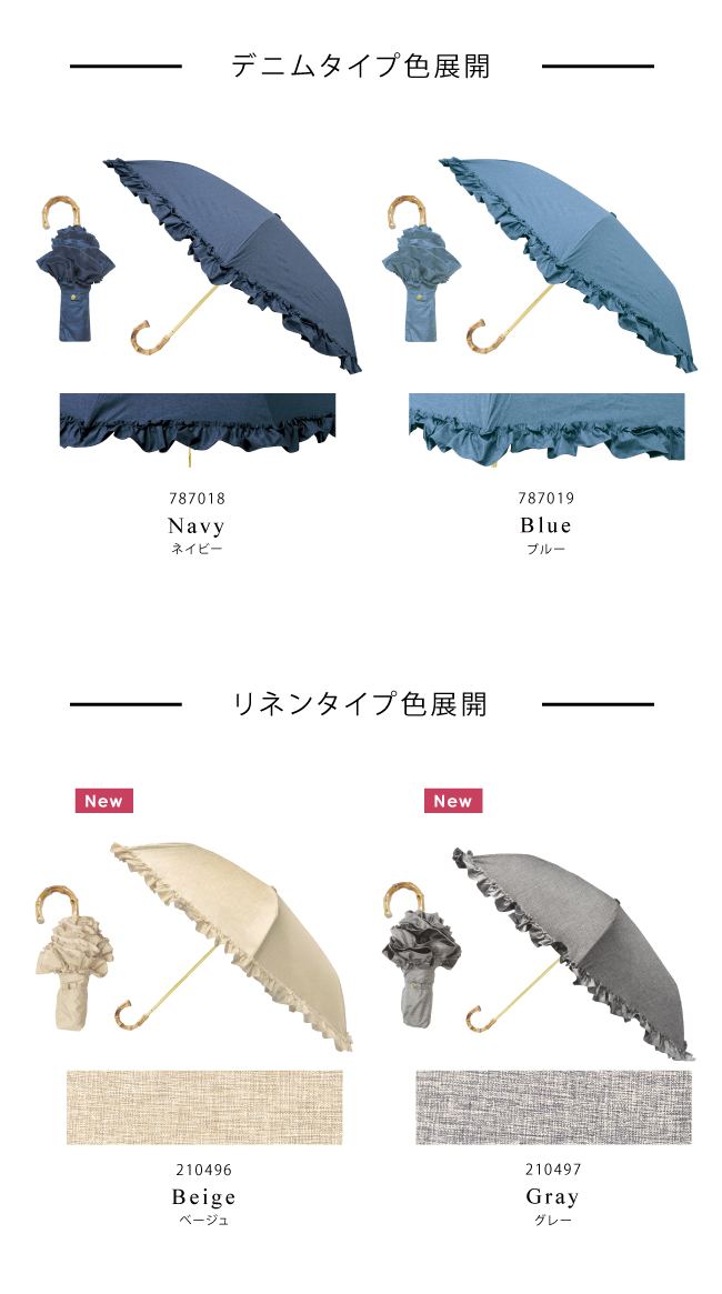 楽天市場】日傘 完全遮光 まるい3段折りたたみ傘 （デニム＆リネン風
