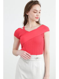 【SALE／50%OFF】◆アシンメトリーリブニットトップス PINKY&DIANNE ピンキー アンド ダイアン トップス ニット レッド グリーン ネイビー【RBA_E】【送料無料】[Rakuten Fashion]