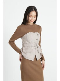 【SALE／50%OFF】◆ヘリンボンコンビニットプルオーバー PINKY&DIANNE ピンキー アンド ダイアン トップス ニット ブラウン ブラック【RBA_E】【送料無料】[Rakuten Fashion]