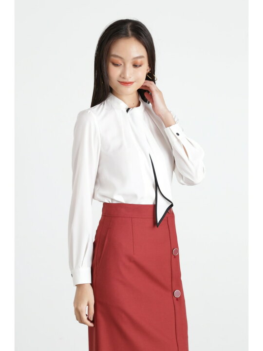 楽天市場】【SALE／28%OFF】◇バイカラーボウタイブラウス  
